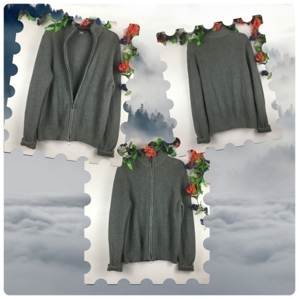 LIKE NEW IZOD Gray Cardigan Sweater Style #45gs157 Size Medium